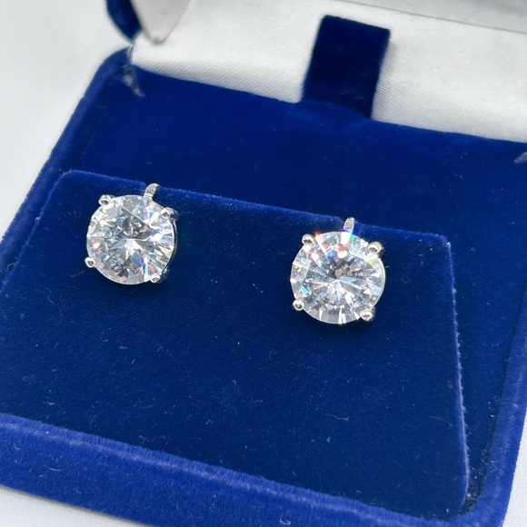 Mark Wasserman Samara 925 Silver CZ Earrings 9mm Size - Picture 9 of 9